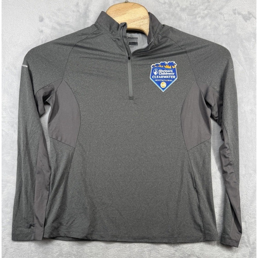 Mizuno Performance 1/4 Zip Long Sleeve Gray Shirt Shriners Women's Size L NWT